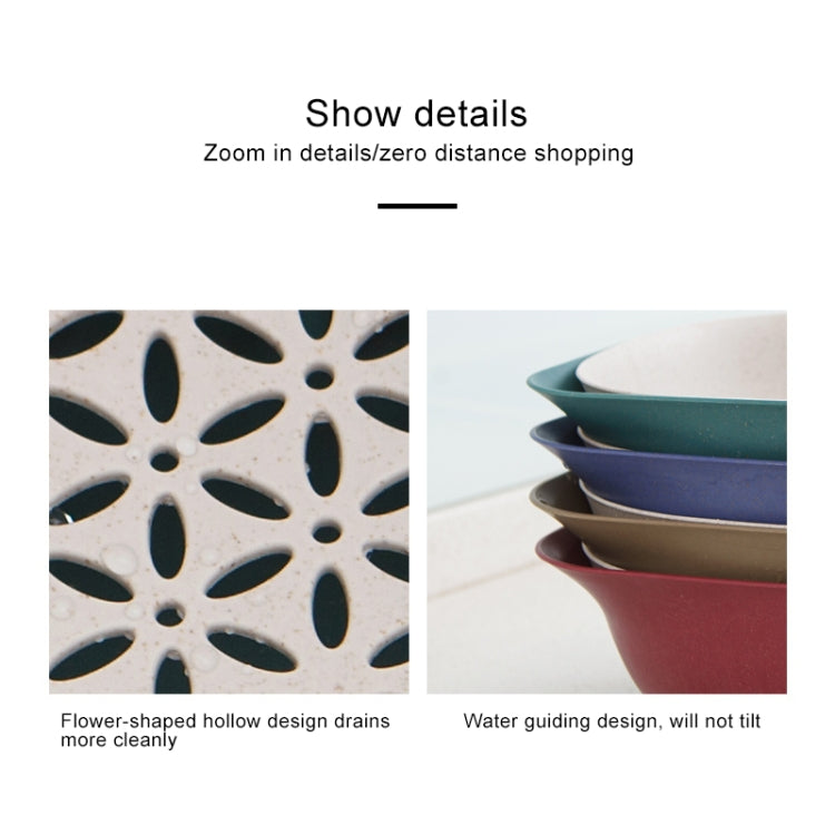 3 PCS Home Kitchen Double Layer Wheat Straw Fruit Vegetable Drain Basket