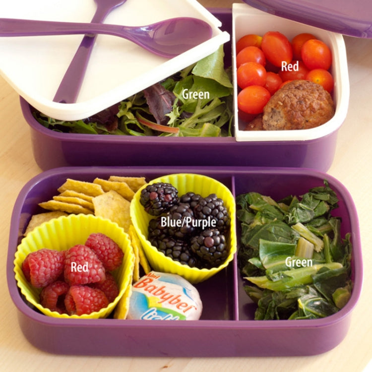 Latticed Double-Decked Plastic Lunch Box With Buckles