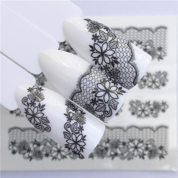 10 PCS Lace Flower Design Nail Sticker Decal Water Transfer