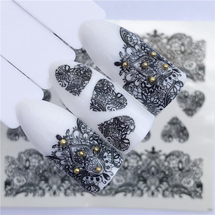 10 PCS Lace Flower Design Nail Sticker Decal Water Transfer