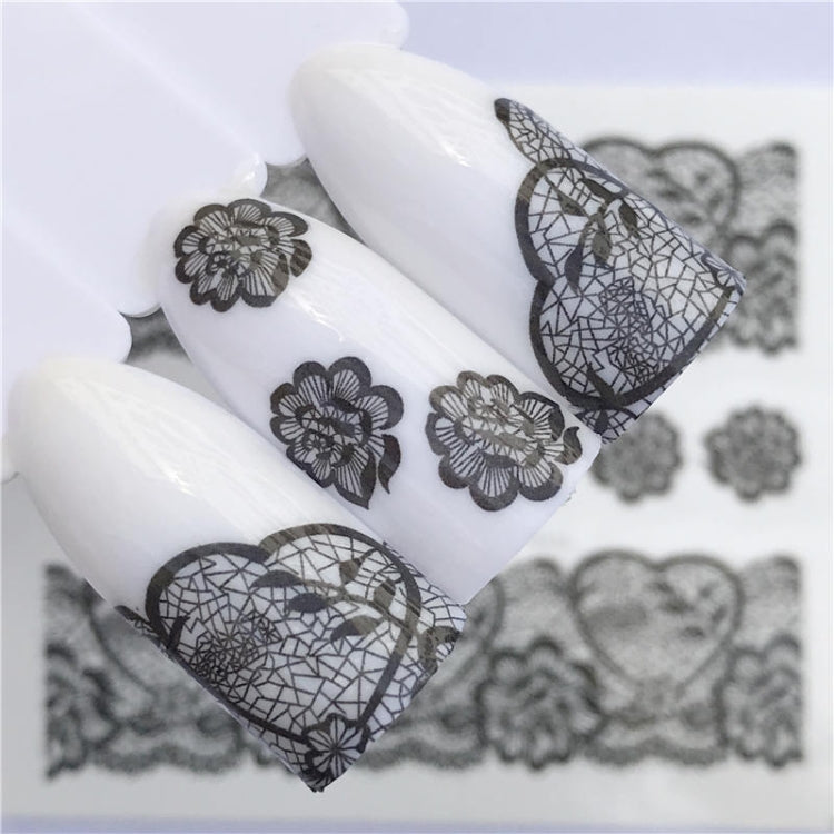 10 PCS Lace Flower Design Nail Sticker Decal Water Transfer
