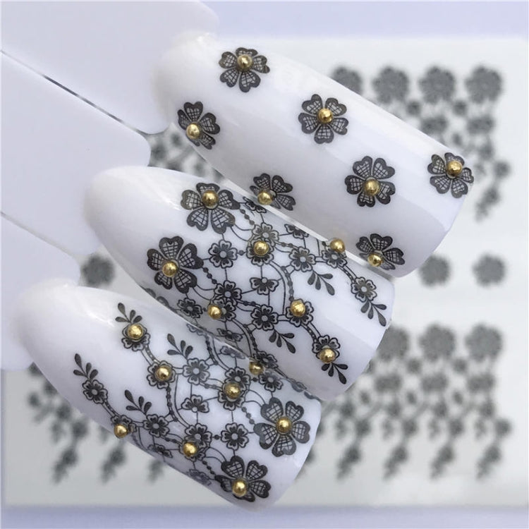 10 PCS Lace Flower Design Nail Sticker Decal Water Transfer