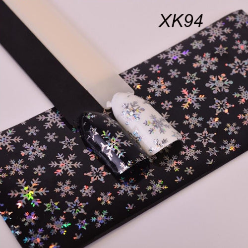 3 PCS Christmas Snowflake Holographic Nail Foils Christmas Winter Nail Art Transfer Foil Sticker