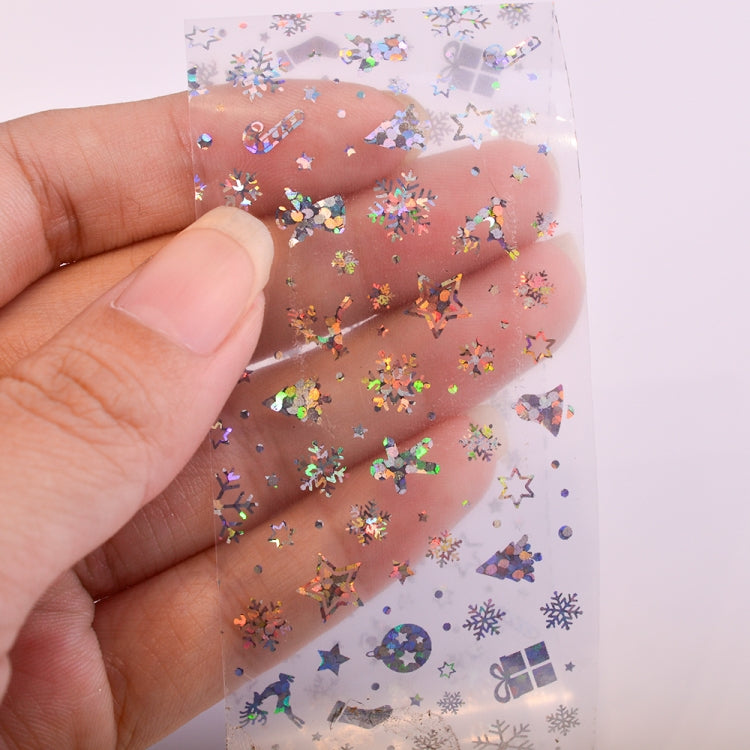 3 PCS Christmas Snowflake Holographic Nail Foils Christmas Winter Nail Art Transfer Foil Sticker