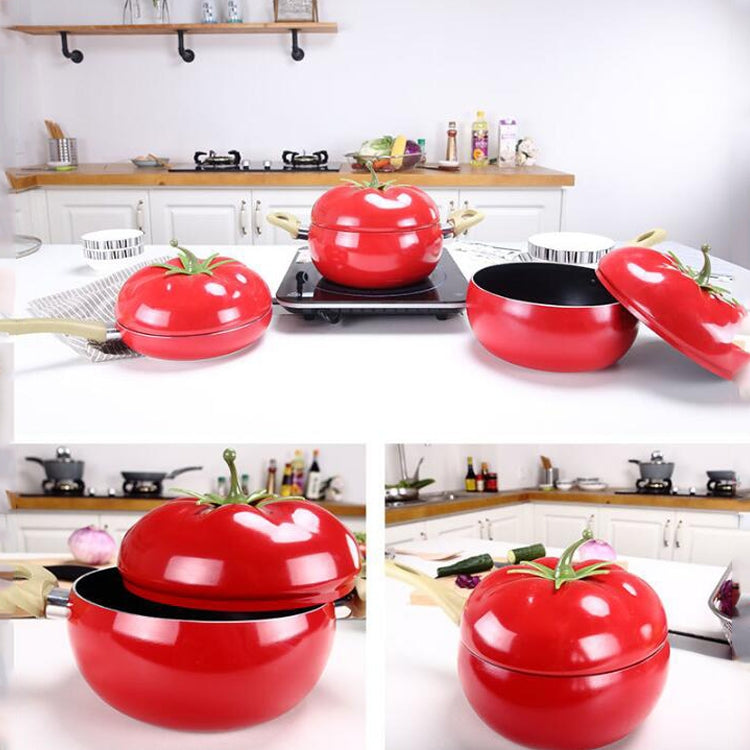 Creative Cute Tomato Shaped Pot Complementary Food Non-stick Frying Pan Cooker Universal, Style:Frying Pan