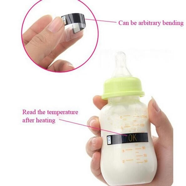 2 PCS Baby Milk Bottle Temperature Test Paper Strip Thermometer Sticker Safely Thermometers Temperature Measuring Card