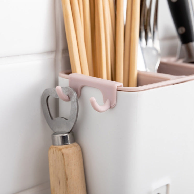 Multifunctional Wall-mounted Chopstick Drain Tube Household Tableware Knife Holder Storage Box(Blue)