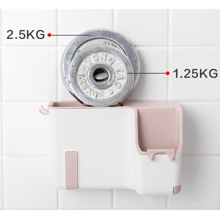 Multifunctional Wall-mounted Chopstick Drain Tube Household Tableware Knife Holder Storage Box(Blue)