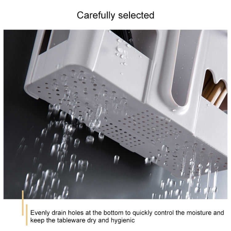 Wall-mounted Seamless Multi-function Chopstick Cage Drain-free Dust-proof Tableware Storage Rack
