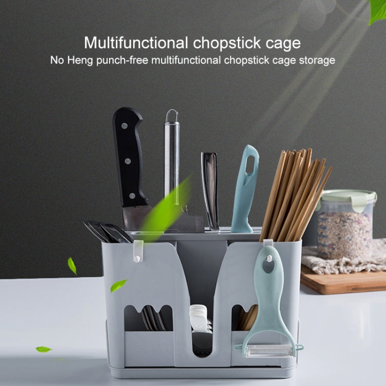 Wall-mounted Seamless Multi-function Chopstick Cage Drain-free Dust-proof Tableware Storage Rack