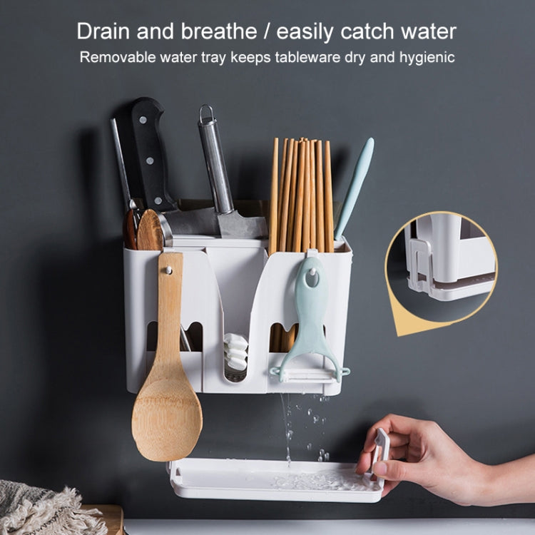 Wall-mounted Seamless Multi-function Chopstick Cage Drain-free Dust-proof Tableware Storage Rack