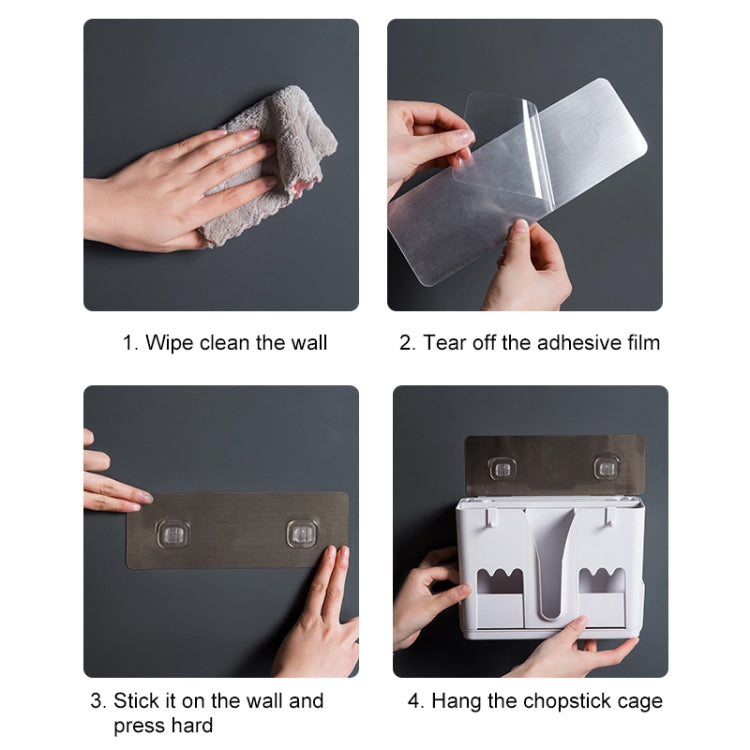 Wall-mounted Seamless Multi-function Chopstick Cage Drain-free Dust-proof Tableware Storage Rack