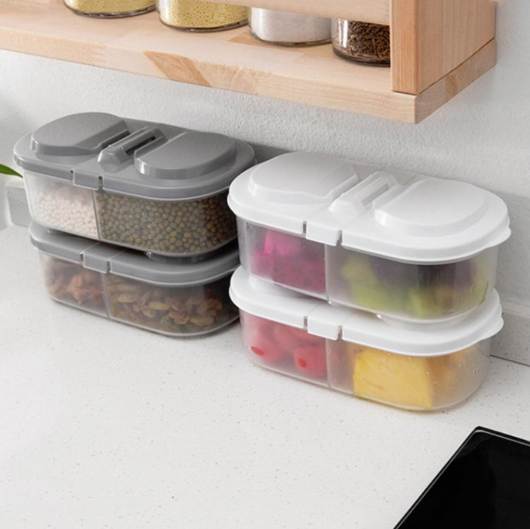 5 PCS Double Grid Kitchen Food Multigrain Sealed Jar Multifunctional Refrigerator Storage Box with Lid