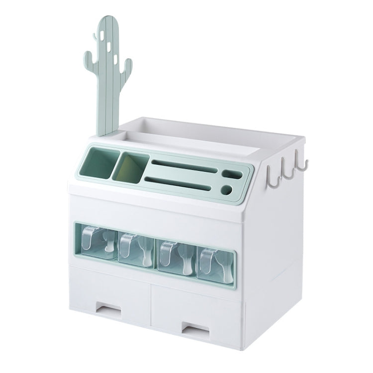 Multifunctional Spice Bottle Storage Rack Multi-layer Kitchen Supplies Knife Holder Combination Set Device Rack(Green)