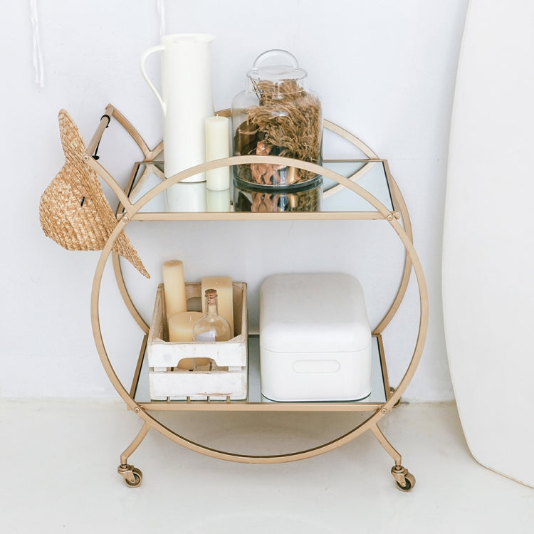 Nordic Family Mobile Dining Car Multi Function Snack Car Gourmet Iron Art Four Wheel Cart