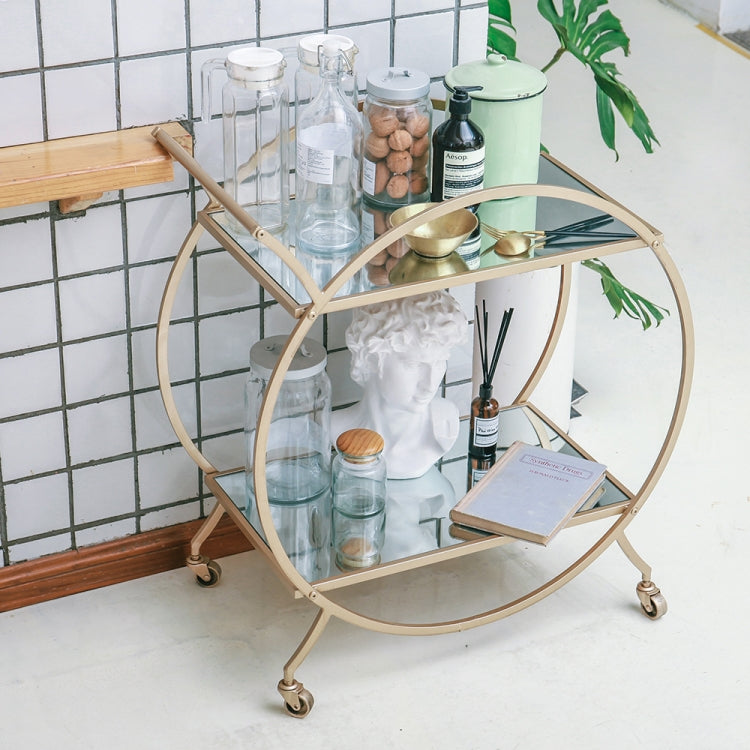 Nordic Family Mobile Dining Car Multi Function Snack Car Gourmet Iron Art Four Wheel Cart