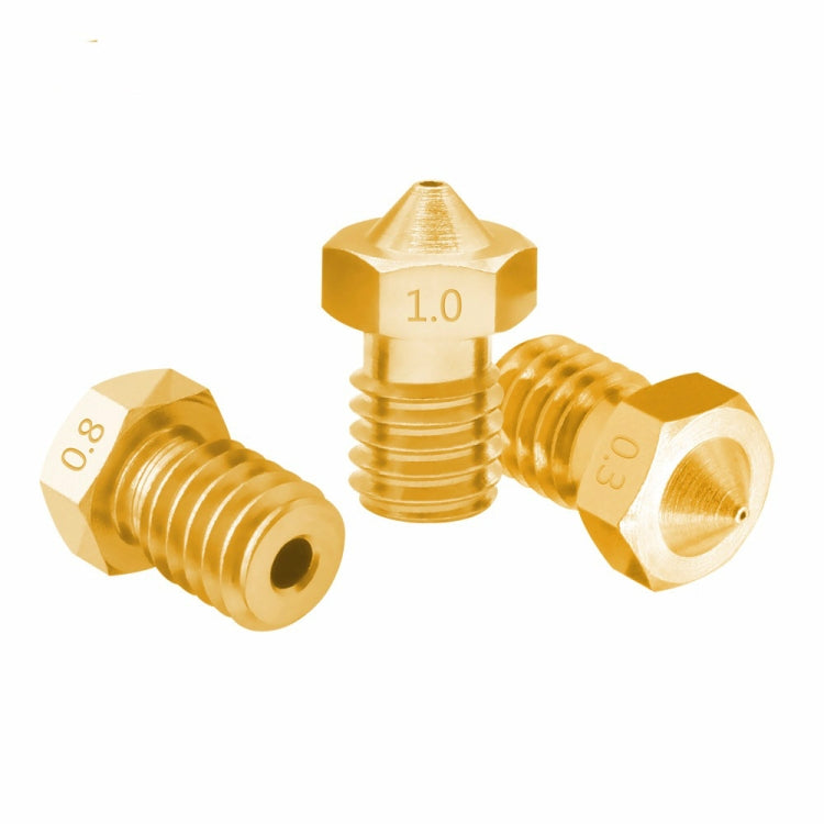 8 PCS Bugatti 3D Printer Accessories E3D-V5 V6 Nozzle M6 Thread Consumables Hot Nozzle, Size:1.75/0.25mm