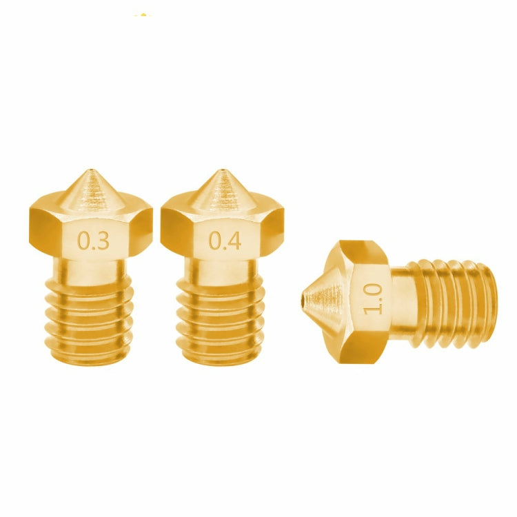 8 PCS Bugatti 3D Printer Accessories E3D-V5 V6 Nozzle M6 Thread Consumables Hot Nozzle, Size:1.75/0.4mm