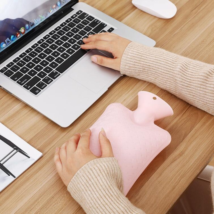 Medium 1000ml Irrigation Hand Warmer Thick PVC Silicone Hot Water Bottle(Pink)