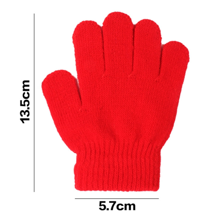 Winter Warm Gloves Children Knitted Stretch Mittens Full Finger Glove One Size