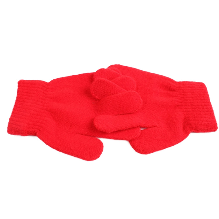 Winter Warm Gloves Children Knitted Stretch Mittens Full Finger Glove One Size
