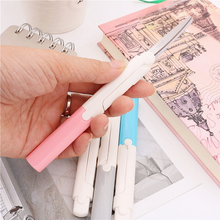 Portable Stationery Scissors Office Student Colour Folding Paper Cutting Tools, Random Color Delivery