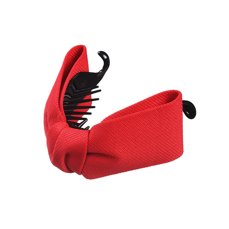 Sweet Fabric Bow Hair Claw Elegant Women Solid Cloth Ties Banana Hair Crab Clips Ponytail Hold Girl Hair Accessories