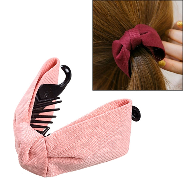 Sweet Fabric Bow Hair Claw Elegant Women Solid Cloth Ties Banana Hair Crab Clips Ponytail Hold Girl Hair Accessories