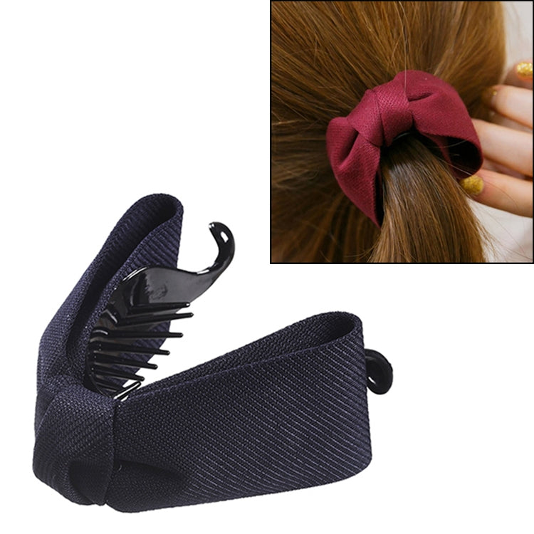 Sweet Fabric Bow Hair Claw Elegant Women Solid Cloth Ties Banana Hair Crab Clips Ponytail Hold Girl Hair Accessories