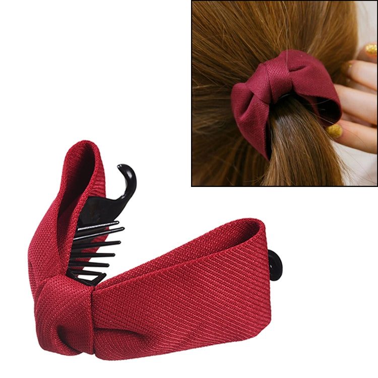Sweet Fabric Bow Hair Claw Elegant Women Solid Cloth Ties Banana Hair Crab Clips Ponytail Hold Girl Hair Accessories