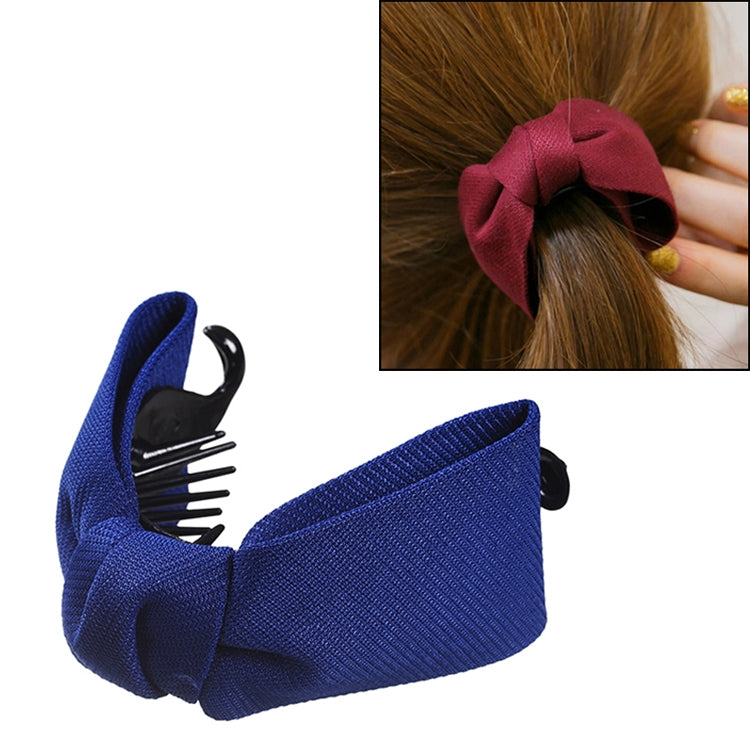 Sweet Fabric Bow Hair Claw Elegant Women Solid Cloth Ties Banana Hair Crab Clips Ponytail Hold Girl Hair Accessories