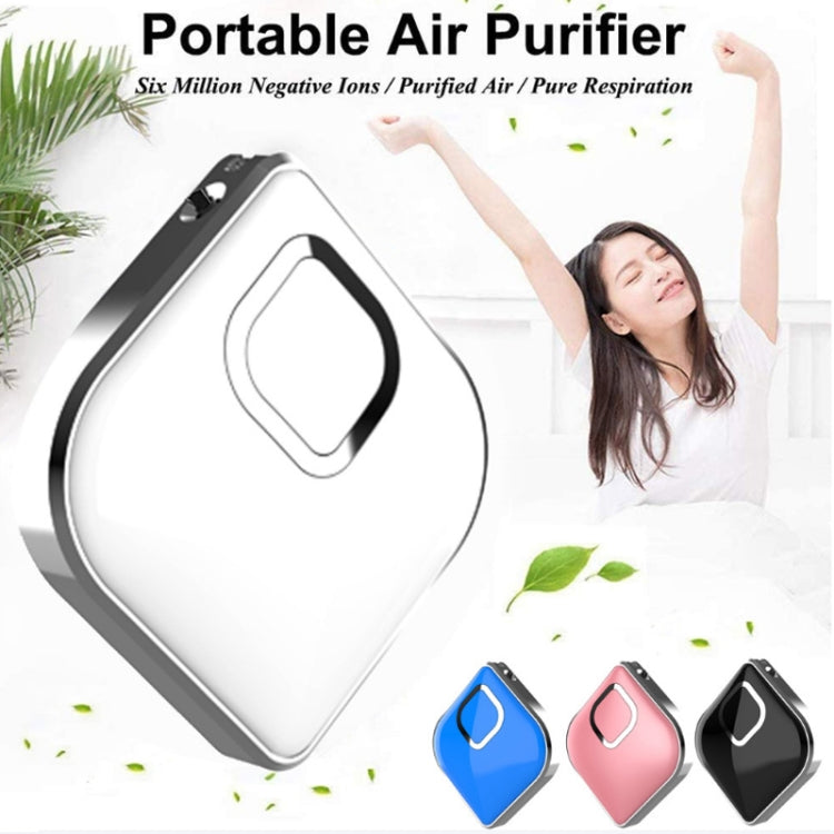 Portable Hanging Neck Air Purifier Negative-Ion Necklace Formaldehyde Anti-fog Haze Air Purifier(White)