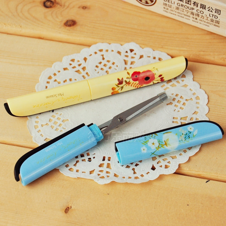 Creative Cute Flower Pattern Plastic Scissors Gift Office School Supplies, Random Color Delivery