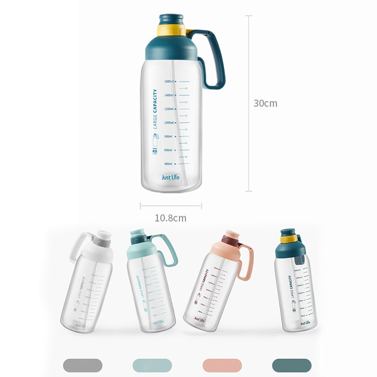 1.8L Plastic Water Cup With Scale Large Capacity Portable Straw Space Cup Outdoor Sports Bottle