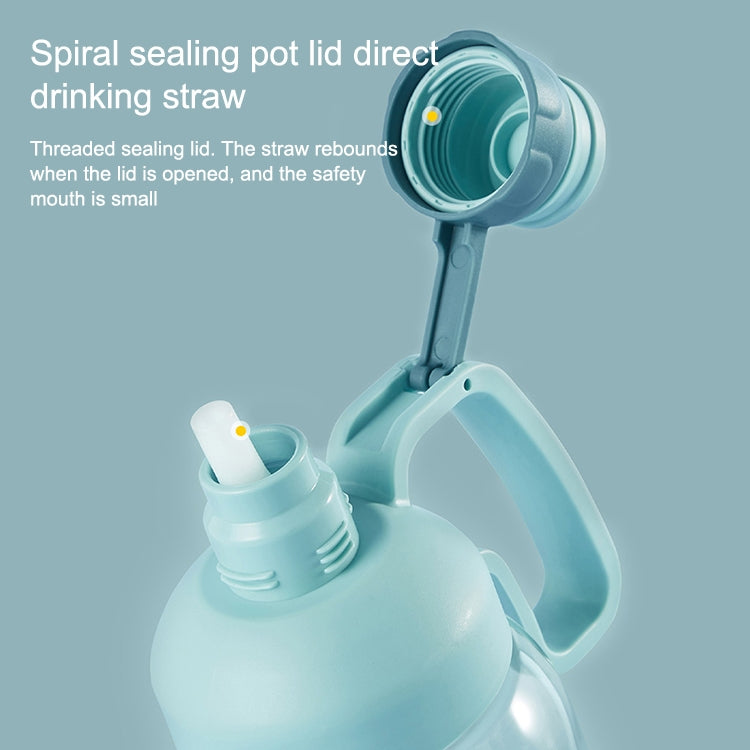 1.8L Plastic Water Cup With Scale Large Capacity Portable Straw Space Cup Outdoor Sports Bottle