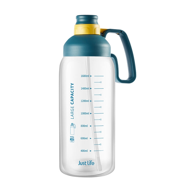 1.8L Plastic Water Cup With Scale Large Capacity Portable Straw Space Cup Outdoor Sports Bottle