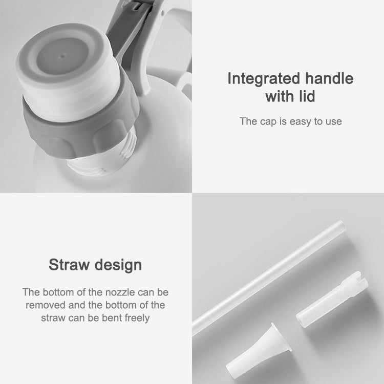1.8L Plastic Water Cup With Scale Large Capacity Portable Straw Space Cup Outdoor Sports Bottle