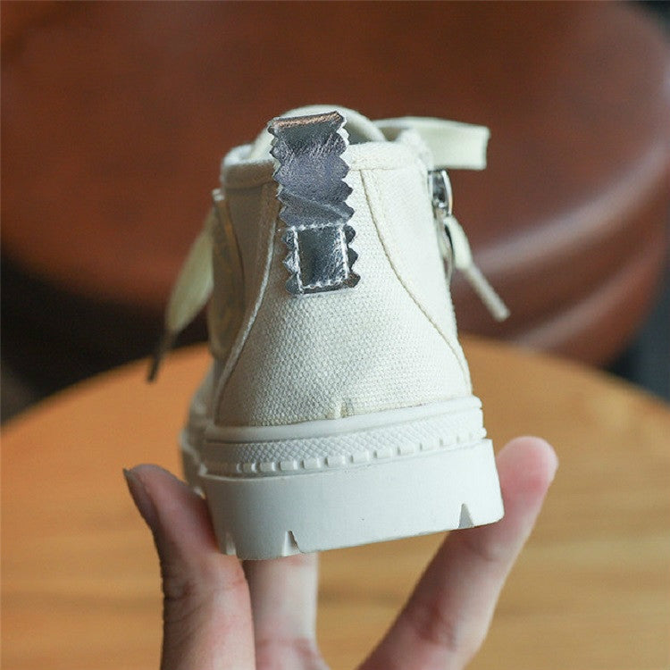Kids Sneakers High-Top Canvas Martin Boots, Size:28