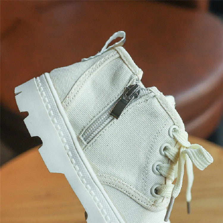 Kids Sneakers High-Top Canvas Martin Boots, Size:32
