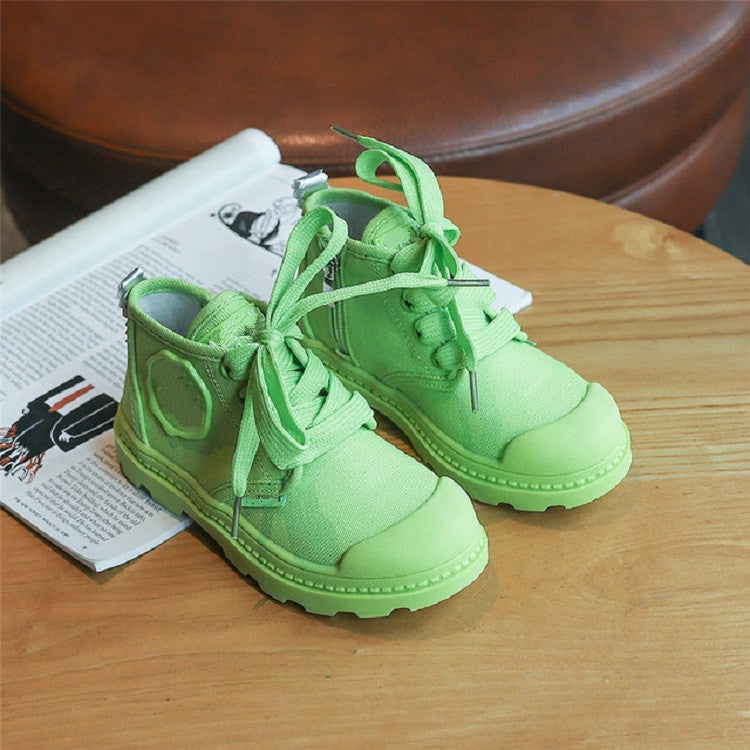 Kids Sneakers High-Top Canvas Martin Boots, Size:35