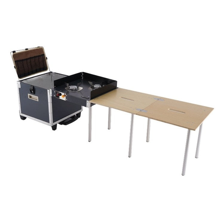 Outdoor Movable Kitchen Camping Portable Folding Table Stove Self-driving Picnic Equipment, Color:Red