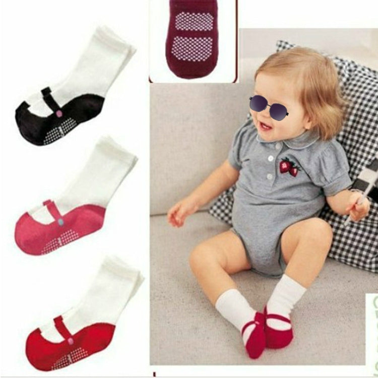 3 Pairs Baby Ballet Socks Baby Slip In Tube Socks Dispensing Floor Socks Relent, Size:One Size(Black)