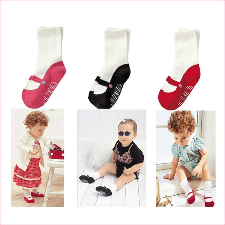 3 Pairs Baby Ballet Socks Baby Slip In Tube Socks Dispensing Floor Socks Relent, Size:One Size(Black)