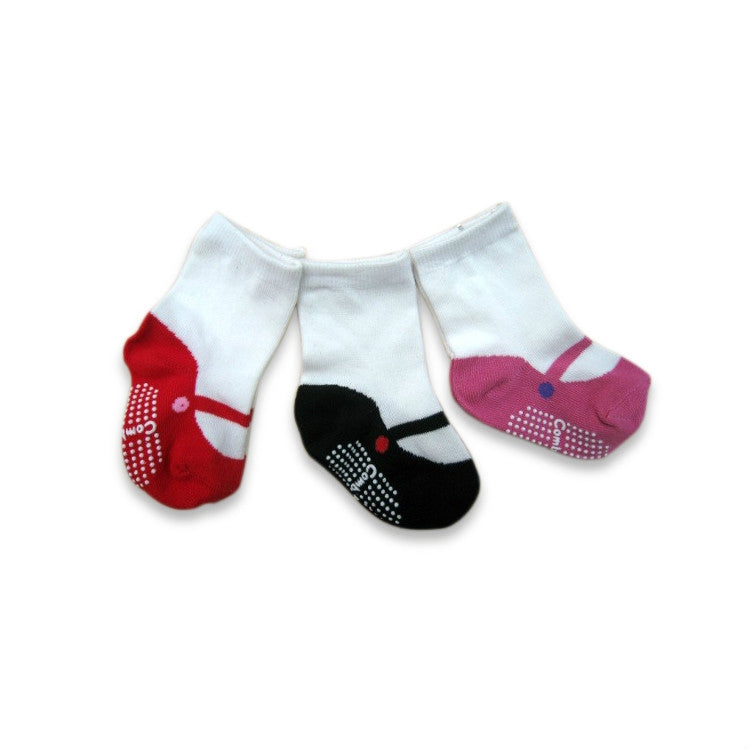 3 Pairs Baby Ballet Socks Baby Slip In Tube Socks Dispensing Floor Socks Relent, Size:One Size(Black)