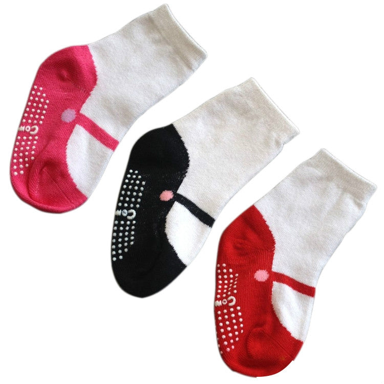 3 Pairs Baby Ballet Socks Baby Slip In Tube Socks Dispensing Floor Socks Relent, Size:One Size(Black)