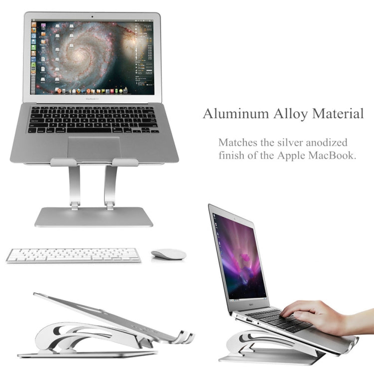 Aluminum Laptop Stand Height Angle Adjustable Tablets Notebook Cooling Holder For MacBook Air Pro 11-17 inch(Black)