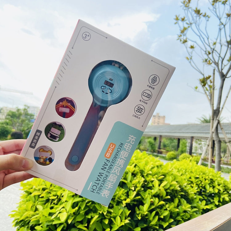 Student Creative Mini Electronic Watch with USB Charging Silent Fan