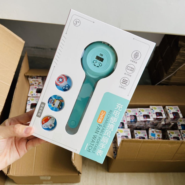 Student Creative Mini Electronic Watch with USB Charging Silent Fan