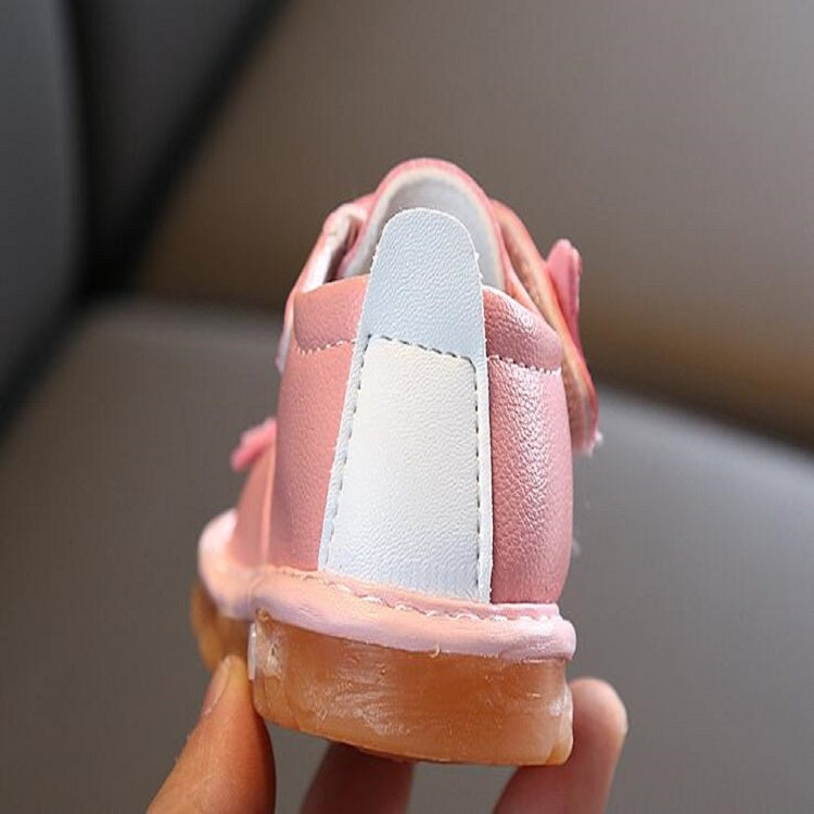 Baby Soft Bottom Shoes Girls Spring and Autumn Leather Single Shoes Princess Shoes, Size:16Yards
