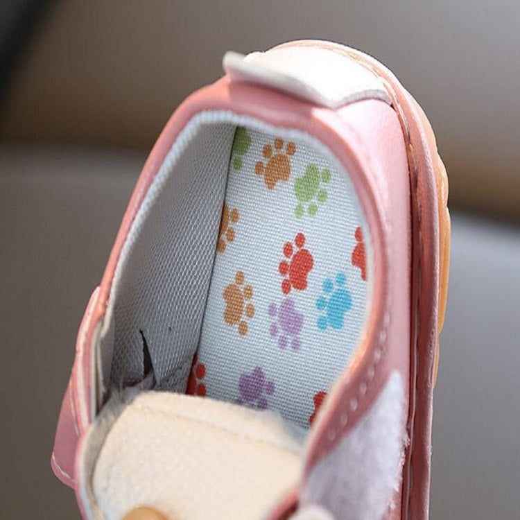 Baby Soft Bottom Shoes Girls Spring and Autumn Leather Single Shoes Princess Shoes, Size:17Yards(Pink)